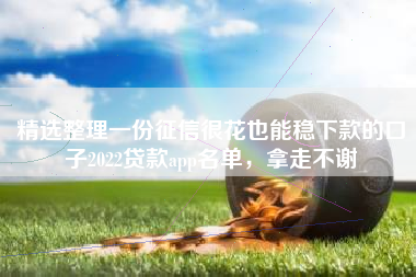 精选整理一份征信很花也能稳下款的口子2022贷款app名单，拿走不谢
