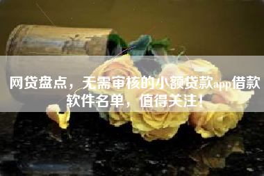 网贷盘点，无需审核的小额贷款app借款软件名单，值得关注！