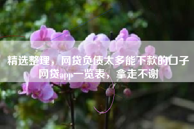 精选整理，网贷负债太多能下款的口子网贷app一览表，拿走不谢