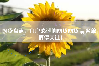 网贷盘点，白户必过的网贷网贷app名单，值得关注！
