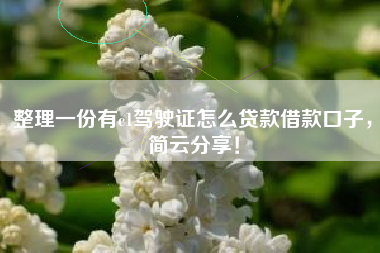 整理一份有c1驾驶证怎么贷款借款口子，简云分享！