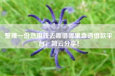 整理一份急用钱去哪借哪里靠谱借款平台，简云分享！