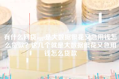 有什么网贷app是大数据很花又急用钱怎么贷款？这几个就是大数据很花又急用钱怎么贷款