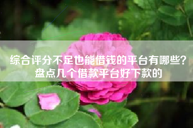 综合评分不足也能借钱的平台有哪些？盘点几个借款平台好下款的