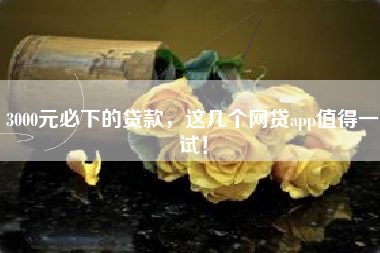 3000元必下的贷款，这几个网贷app值得一试！