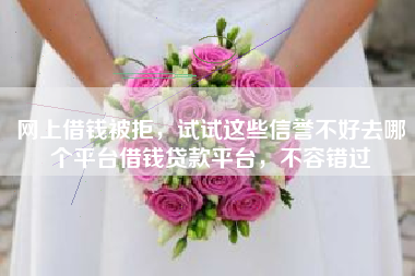 网上借钱被拒，试试这些信誉不好去哪个平台借钱贷款平台，不容错过