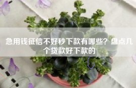 急用钱征信不好秒下款有哪些？盘点几个贷款好下款的