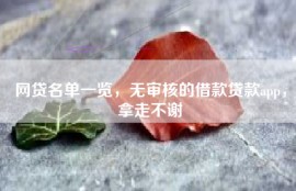 网贷名单一览，无审核的借款贷款app，拿走不谢