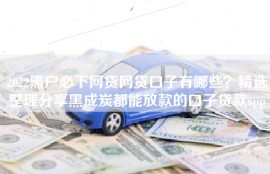2022黑户必下网贷网贷口子有哪些？精选整理分享黑成炭都能放款的口子贷款app
