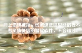 网上借钱被拒，试试这些哪里能借钱不看负债征信的借款软件，不容错过