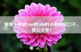 整理一份借1000到5000的小额网贷口子，简云分享！