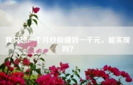 我只想一个月炒股赚到一千元，能实现吗？