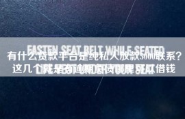 有什么贷款平台是纯私人放款5000联系？这几个就是有逾期负债哪里可以借钱