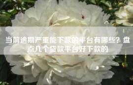 当前逾期严重能下款的平台有哪些？盘点几个贷款平台好下款的