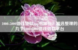 1000-5000借钱贷款app有哪些？精选整理的几个1000-5000借钱借款平台