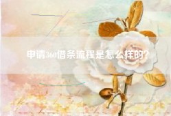 申请360借条流程是怎么样的？