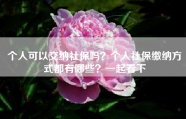 个人可以交纳社保吗？个人社保缴纳方式都有哪些？一起看下