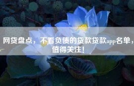 网贷盘点，不看负债的贷款贷款app名单，值得关注！