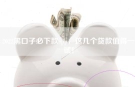 2022黑口子必下款app，这几个贷款值得一试！