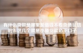 有什么贷款是哪里能借钱不看负债征信的？这几个就是小额贷款必下口子