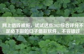 网上借钱被拒，试试这些2022综合评分不足必下款的口子借款软件，不容错过