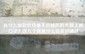 有什么借款软件是不会被拒的大额上岸口子？这几个就是什么贷款好通过