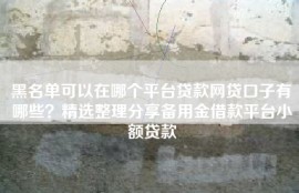 黑名单可以在哪个平台贷款网贷口子有哪些？精选整理分享备用金借款平台小额贷款