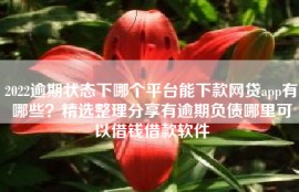 2022逾期状态下哪个平台能下款网贷app有哪些？精选整理分享有逾期负债哪里可以借钱借款软件