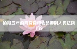 逾期五年的网贷律师会起诉到人民法院吗？