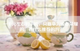 一千元左右的手机，只要华为或者荣耀的，有什么推荐的吗？