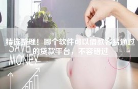 精选整理！哪个软件可以借款容易通过的贷款平台，不容错过