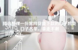 精选整理一份黑网贷能下款的口子网贷口子名单，拿走不谢