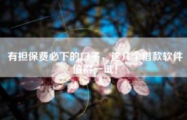 有担保费必下的口子，这几个借款软件值得一试！