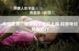 中信证券：碳中和下电价上涨 捋顺电价势在必行