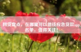 网贷盘点，在哪里可以借钱应急贷款app名单，值得关注！