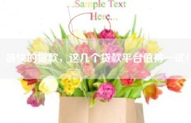 最快的贷款，这几个贷款平台值得一试！