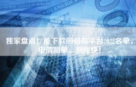 独家盘点！能下款的借款平台2022名单，申请简单，到账快！