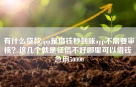 有什么贷款app是借钱秒到账app不需要审核？这几个就是征信不好哪里可以借钱 急用50000