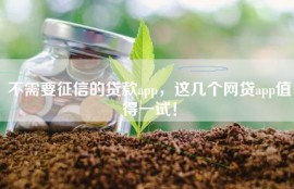 不需要征信的贷款app，这几个网贷app值得一试！