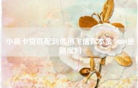 小赢卡贷匹配到信用飞借款本金50000是额度吗