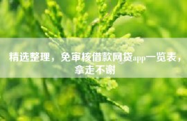 精选整理，免审核借款网贷app一览表，拿走不谢