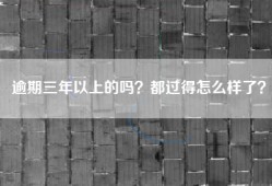 逾期三年以上的吗？都过得怎么样了？