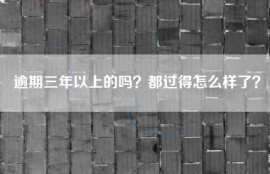 逾期三年以上的吗？都过得怎么样了？