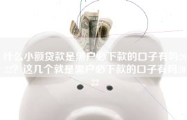 什么小额贷款是黑户必下款的口子有吗2022？这几个就是黑户必下款的口子有吗2022