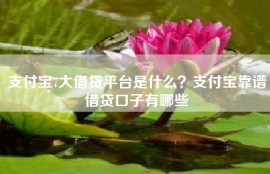 支付宝7大借贷平台是什么？支付宝靠谱借贷口子有哪些