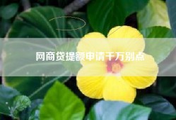 网商贷提额申请千万别点