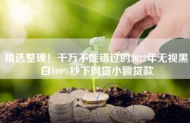 精选整理！千万不能错过的2022年无视黑白100%秒下网贷小额贷款