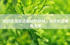 按时还贷款还要给利息吗，和这些因素有关系