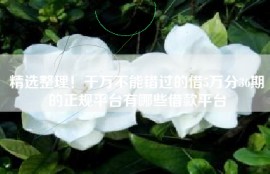 精选整理！千万不能错过的借5万分36期的正规平台有哪些借款平台