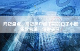 网贷盘点，网贷黑户能下款的口子小额贷款名单，值得关注！